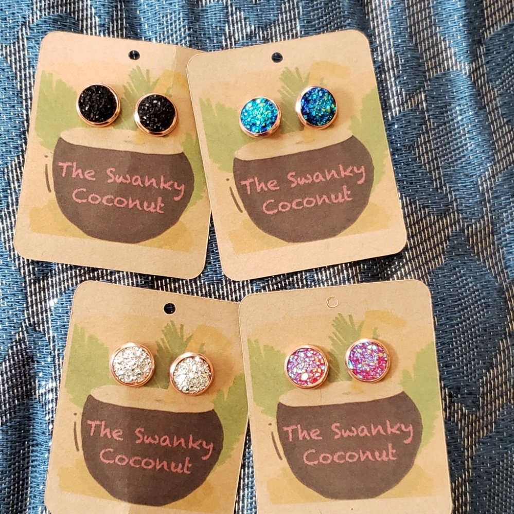 Druzy stud earrings